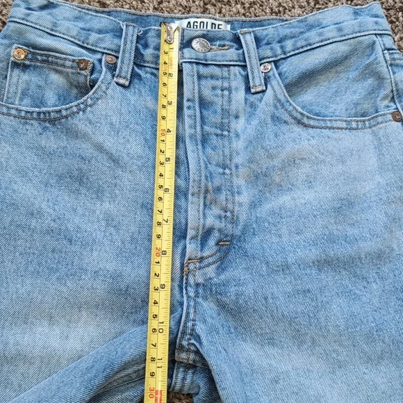 Agolde Riley High Rise Straight Cropped Denim Button-Fly Jeans Size 26 - Picture 5 of 13
